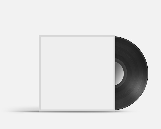 Premium Photo | Vinyl record in blank cover envelope isolated on white