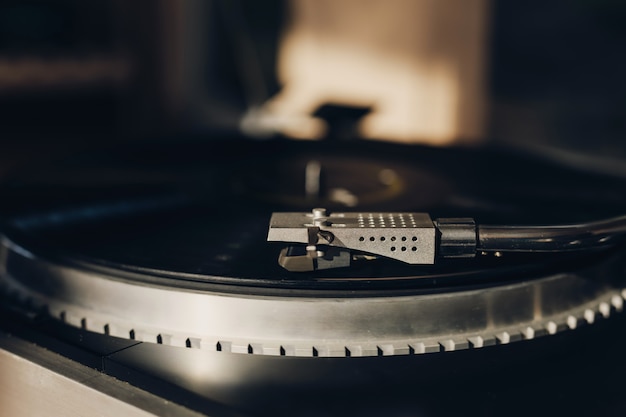 Premium Photo Vinyl Record Player At Home Close Up