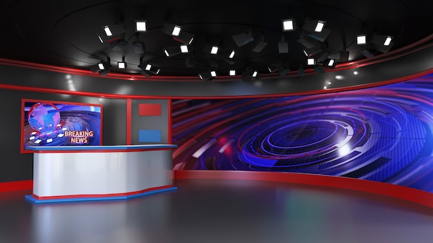 Premium Photo Virtual News Studio