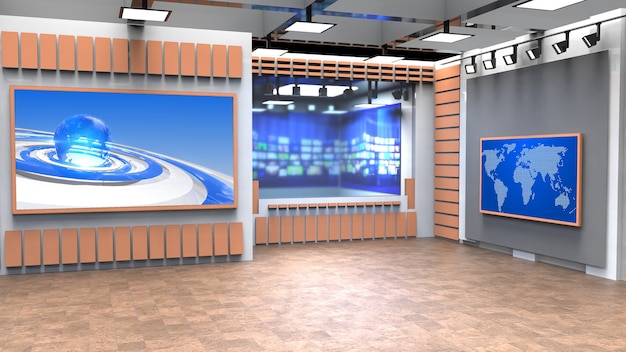 Premium Photo | Virtual tv studio news