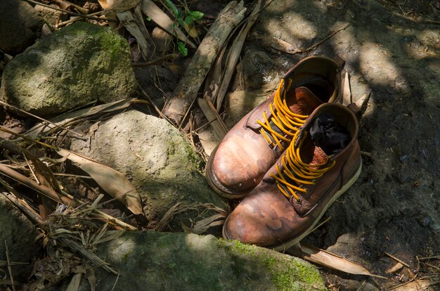 wet hiking boots