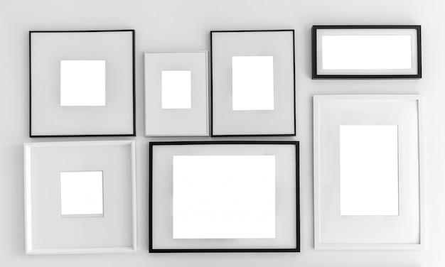Free Photo  Wall with different types  of frames 