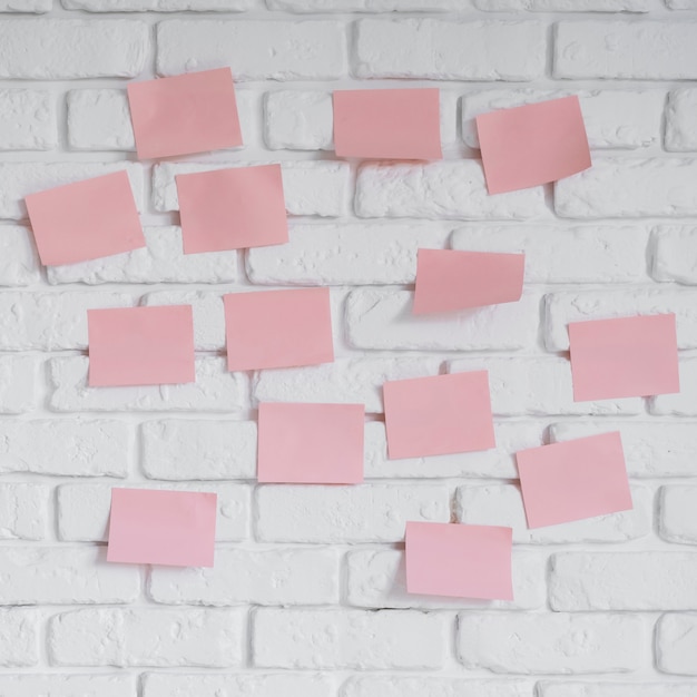 sticky notes on wall