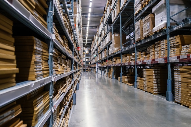 Premium Photo | Warehouse aisle in store