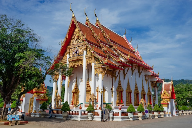 Premium Photo | Wat cha long buddhist temple in phuket city thailand.