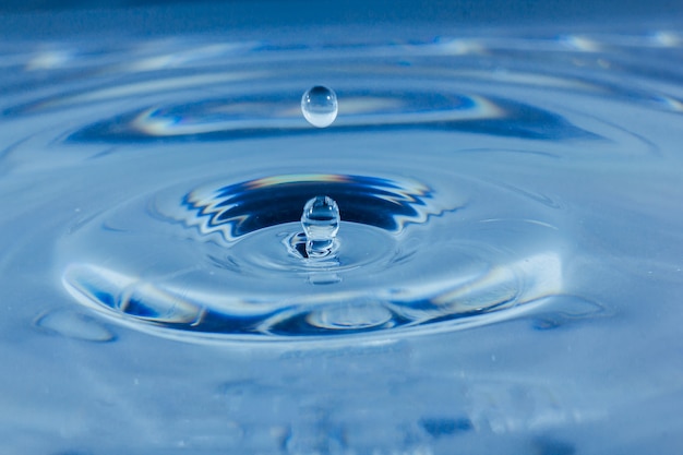 Premium Photo Water Droplets Blue Water Drops Splashes Drop Water Close Up Blue Water Drop Macro