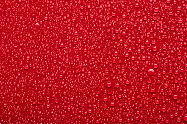 Premium Photo | Water drops on a red background