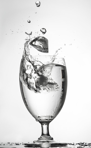 Premium Photo | Water splash in glass