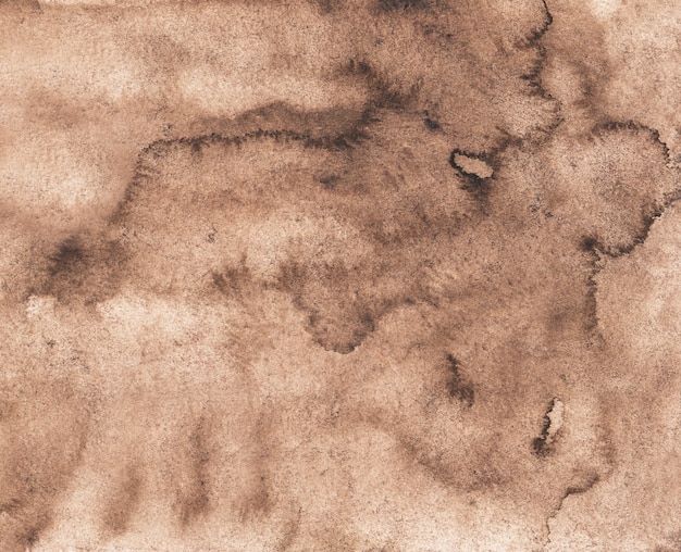 水彩アンティークブラウンバックグラウンドテクスチャ 明るいベージュ色のオーバーレイ 古い羊皮紙の背景手描き プレミアム写真