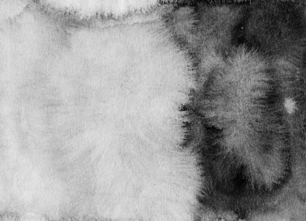 水彩の黒と白のグラデーションの背景 紙にモノクロの汚れ プレミアム写真