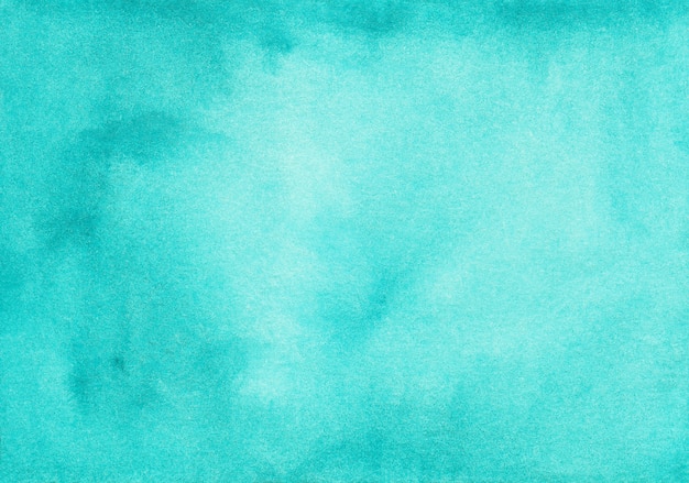 水彩ディープターコイズブルーグラデーション背景テクスチャ プレミアム写真