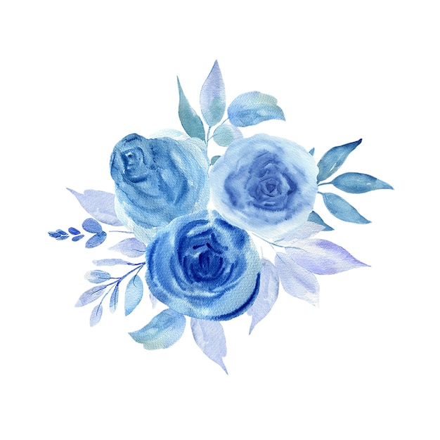 Premium Photo Watercolor Illustration Of Blue Flowers