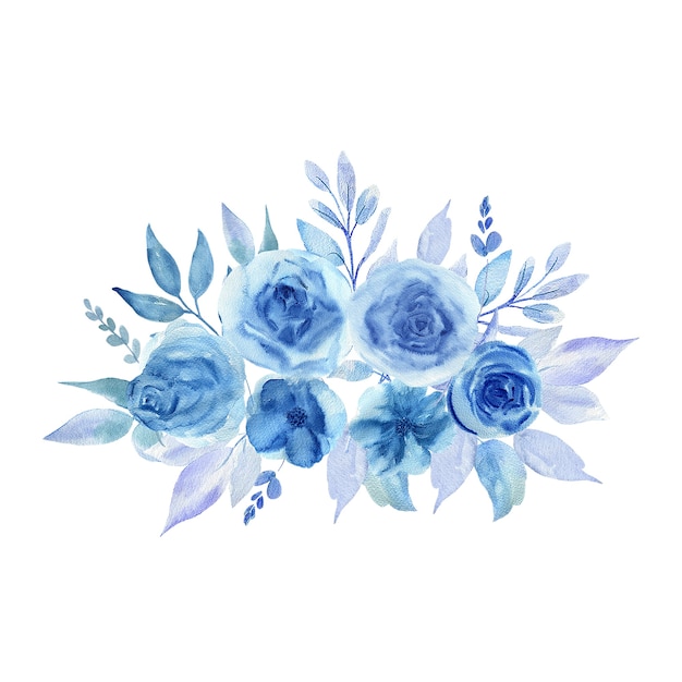 Premium Photo Watercolor Illustration Of Blue Flowers