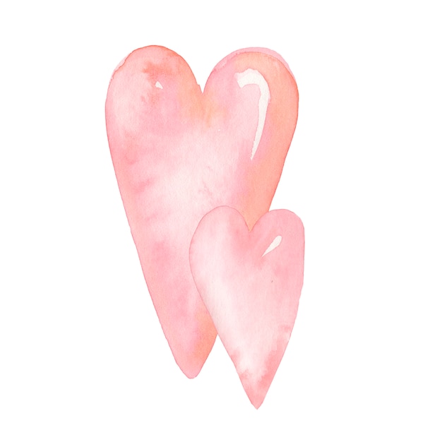 Download Watercolor pastel hearts clipart, pink heart illustration ...