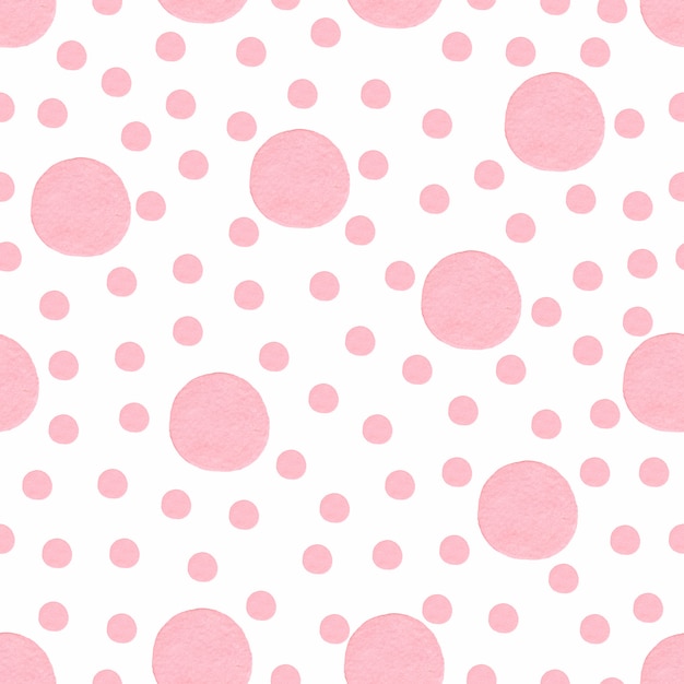 Premium Photo Watercolor Seamless Pattern Pink Polka Dots