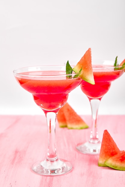 Premium Photo | Watermelon margarita cocktail.