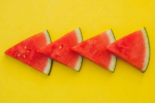 Free Photo | Watermelon triangles compositio