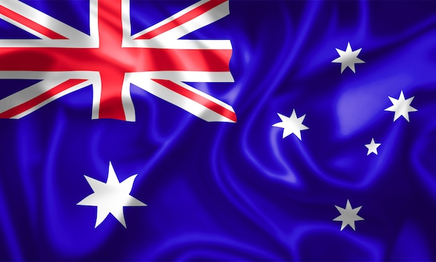 Premium Photo | Waving flag of australia. 3d rendering.