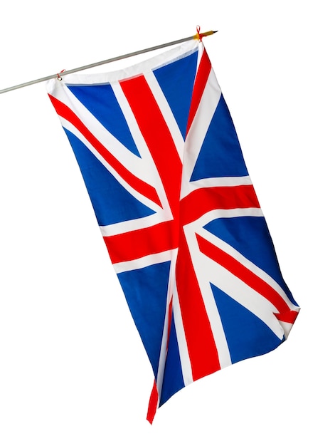 Premium Photo | Waving flag of the united kingdom isolated on white ...