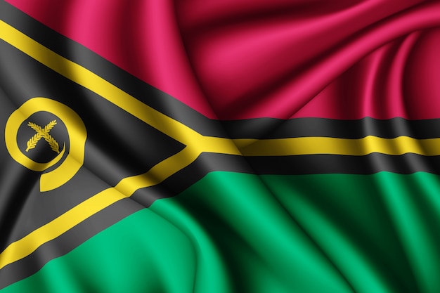 Premium Photo Waving Silk Flag Of Vanuatu 