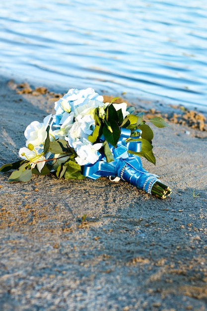 Premium Photo Wedding Flowers In Summer Exit Wedding Ceremony By The Water