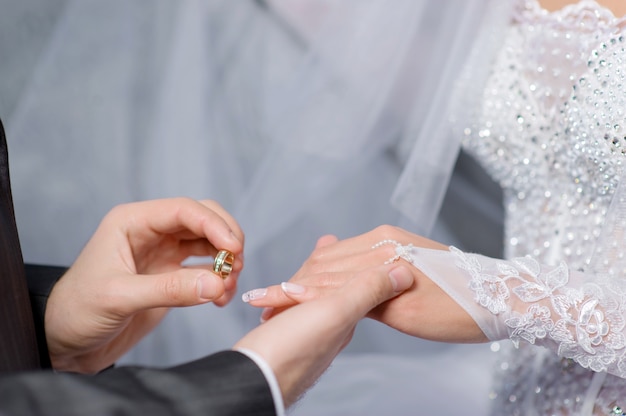 Premium Photo | Wedding rings for engagement of bride and groom