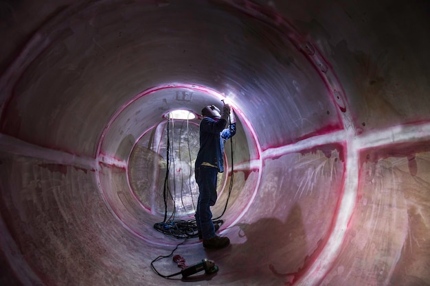 Premium Photo | Welding arc argon worker male repaired metal is welding ...