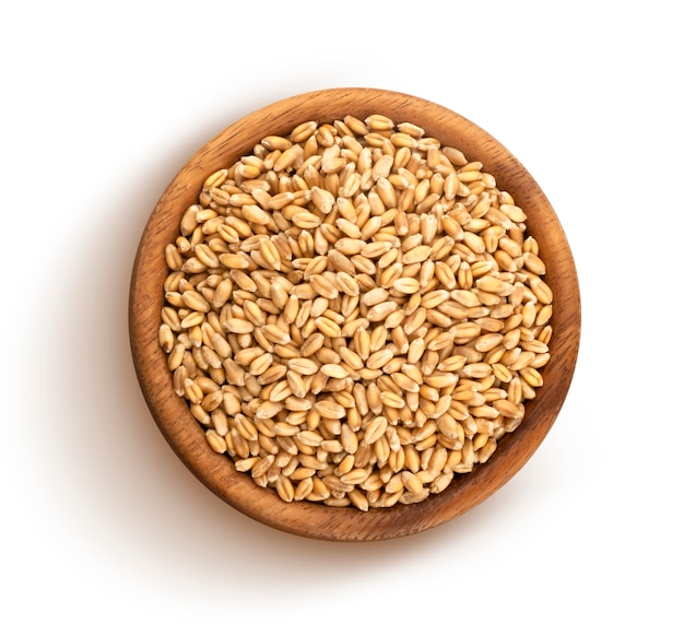 Wheat grains isolated on white background Premium Photo