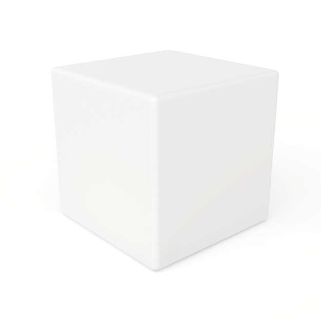 Premium Photo | White 3d cube isolated on white space. 3d rendering.