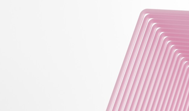 ピンクの抽象的なチューブと白い背景 線と抽象的な背景 ピンクと白の縞模様の背景 プレミアム写真