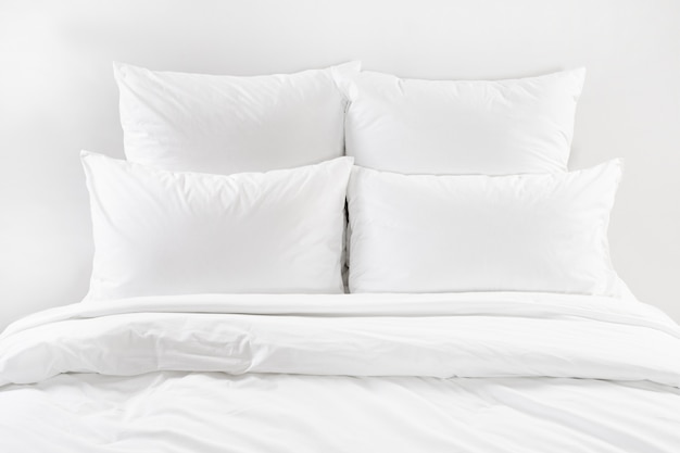 white bed pillows