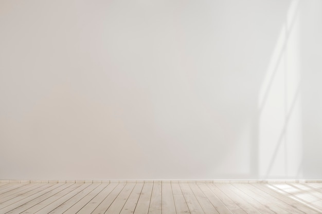 Download Free Photo White Blank Concrete Wall Mockup With A Wooden Floor