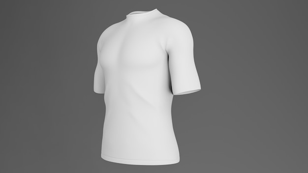Download White blank t-shirt mockup, 3d rendering, side view ...