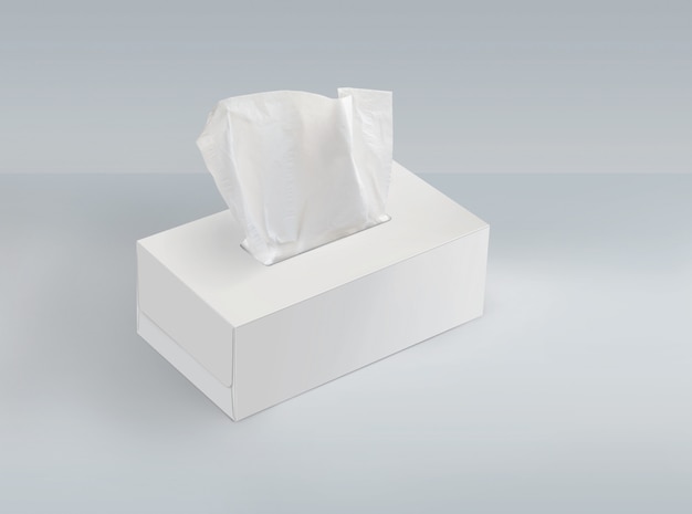 Download White blank tissue box on light blue background with facial tissue Photo | Premium Download