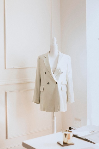 Premium Photo | White blazer on a pinnable mannequin