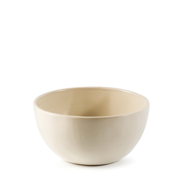 Premium Photo | White ceramic bowl isolated over a white background.