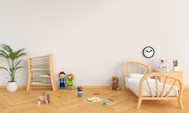 Download White children room interior for mockup | Premium Photo