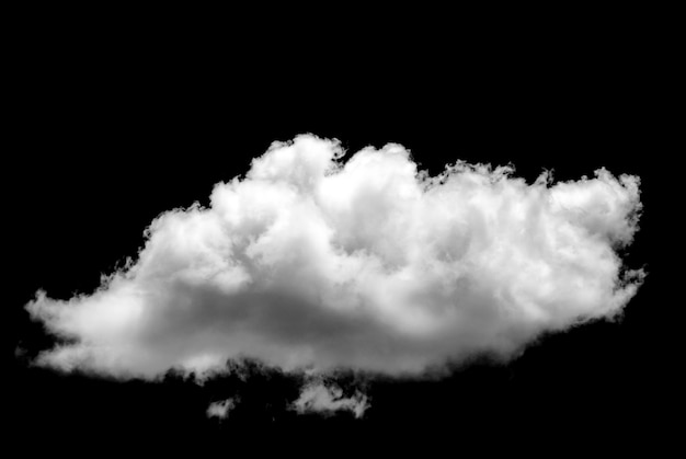 白い雲が黒い背景にリアルな雲に分離されました プレミアム写真