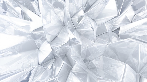 Premium Photo | White crystal background with triangles. 3d rendering.