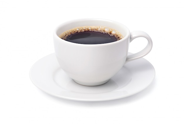 Premium Photo | White cup of black coffee isolated on white background