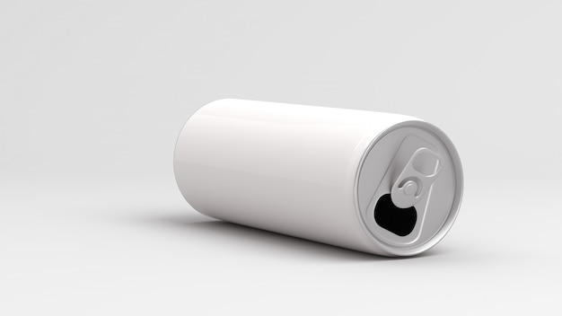 White empty can on white background 3d render Premium Photo