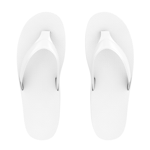 Premium Photo | White flip flops sandals in clay style on a white ...