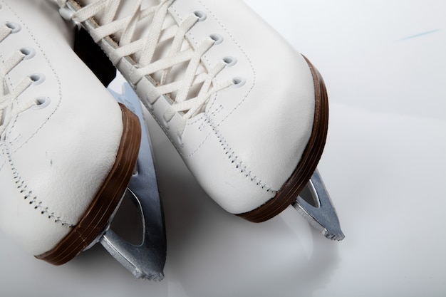 Premium Photo | White ice skate shoes isolated on white