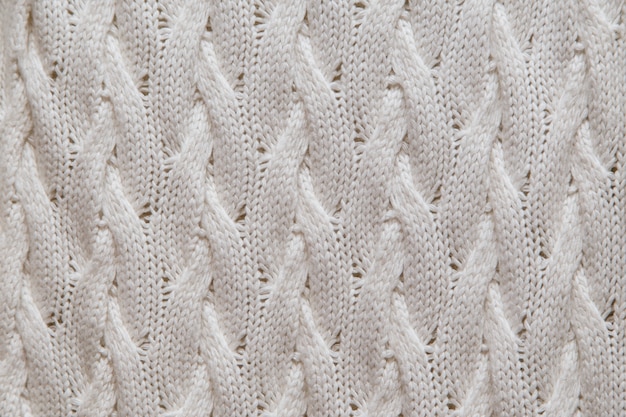 Premium Photo | White knitted fabric texture