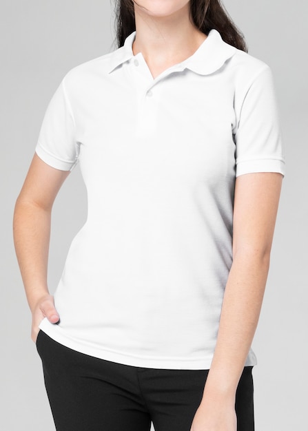 plain white polo shirt for women