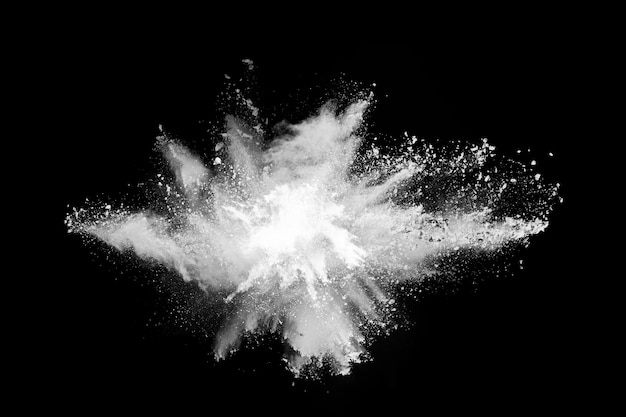Premium Photo | White powder explosion on black background