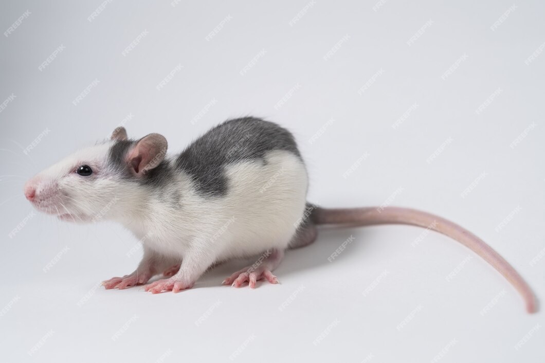 Premium Photo | White rat with gray back isolated on white background ...