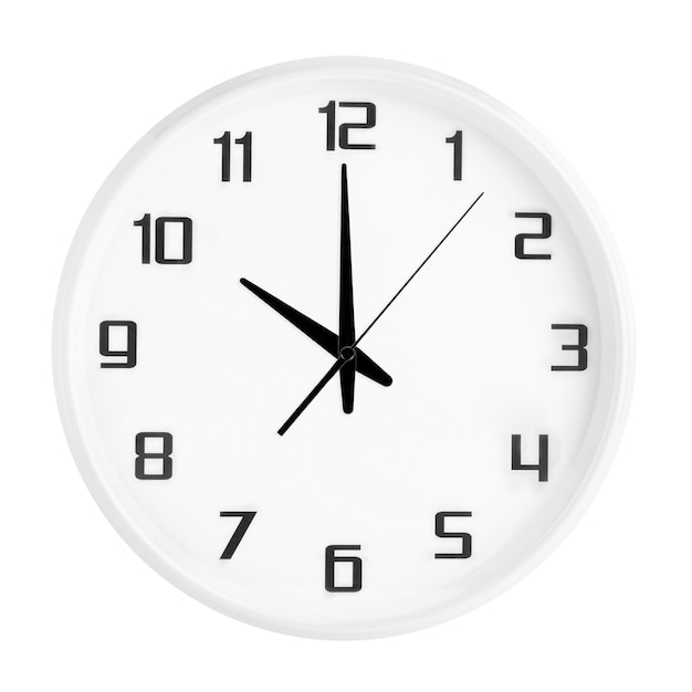Premium Photo White Round Office Clock Showing Ten O Clock Isolated On White Blank White Clock Showing 10 Pm Or 10 Am Time