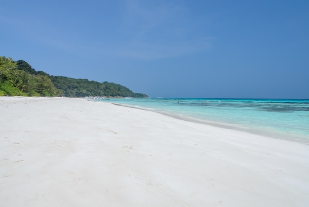 White Sand Beach Of Tropical Crystal Clear Water At Tachai Island