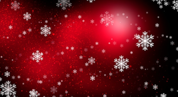 Premium Photo | White snowflakes isolated on red